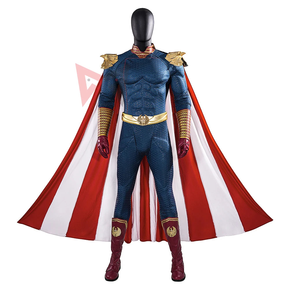 New The Boys Homelandering Cosplay Costume Jumpsuit Cloak Gloves Shoulder Patch Prop For Game Party Halloween Custom Made