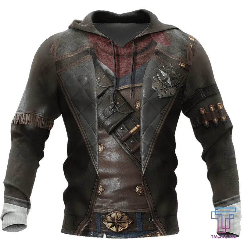 West Cowboy Cosplay Hoodies Men Women Clothing Santa Claus Hoodie Sweatshirt Comforts Long Sleeved Pullover Tops Streetwear
