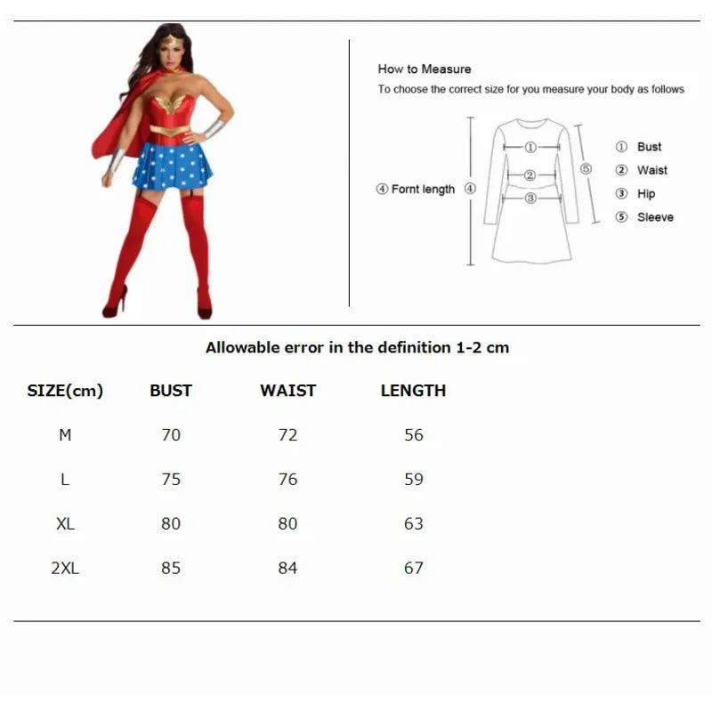 Halloween Sexy Wonder Kostuum Superheld Vrouwen Supergirl Vrijgezellenfeest Fantasia Cosplay Fancy Dress Cosplay Kostuum
