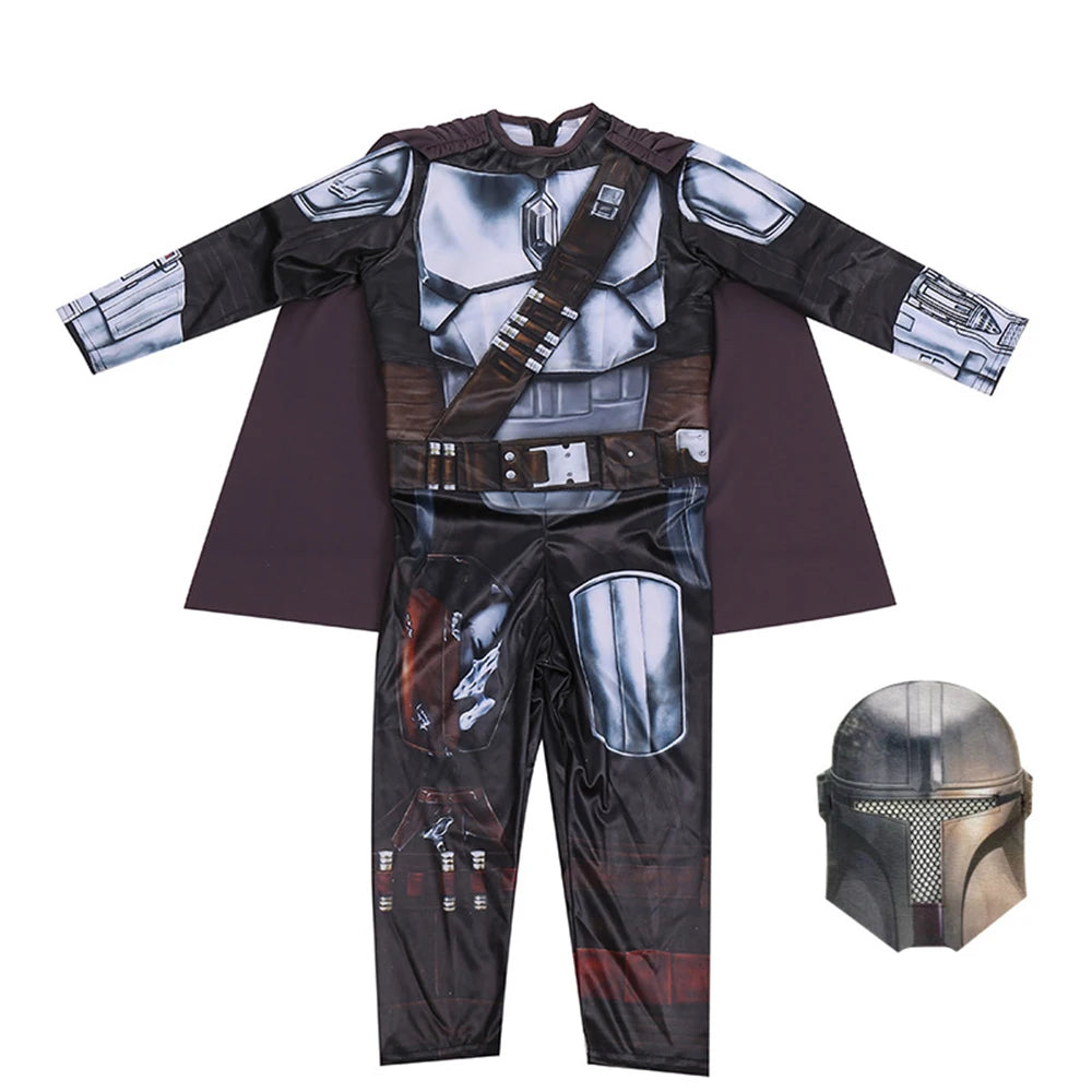 Halloween Costumes for Boy Children Anime Cosplay Galaxy Bounty Hunter Mandalorian Costume Fantasy Armor Suit with Mask Full Set