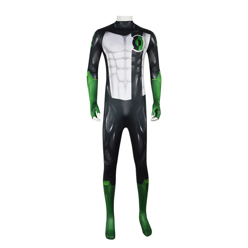 Superhero Green Lantern G.L Cosplay Costume Jumpsuits Zentai Suit Halloween Bodysuit Adults Prop
