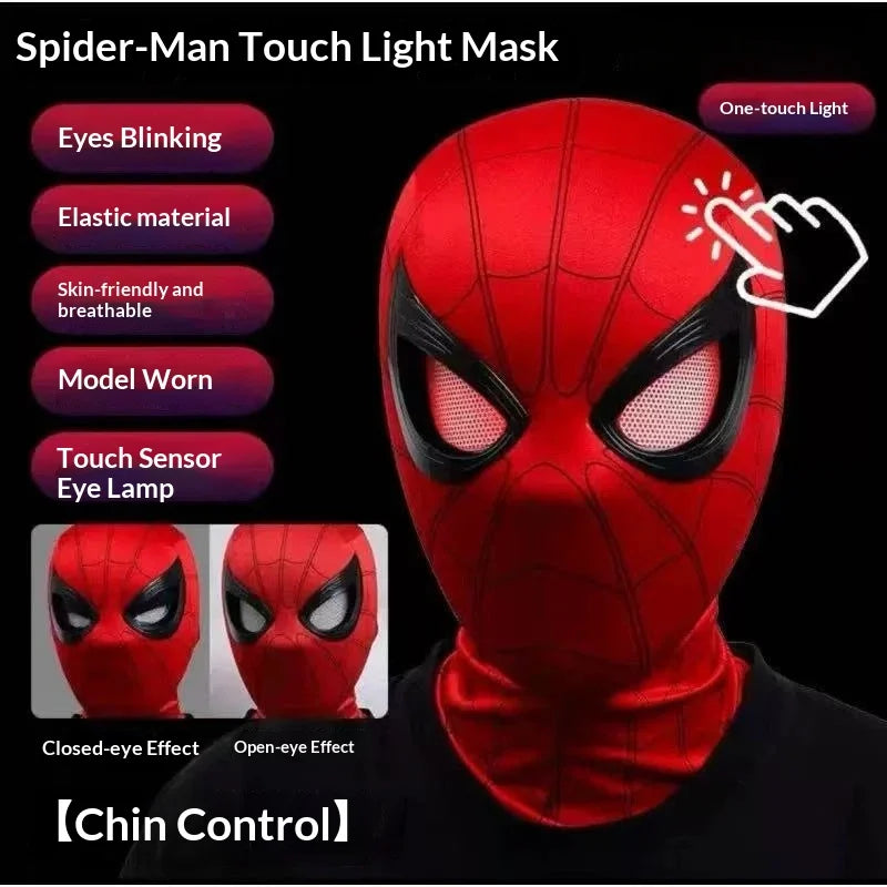 Spider-Man Headgear With Movable Eyes Cool Cosplay Accessory Manual Electric Amazing Mask Gift For Festivals Party Display