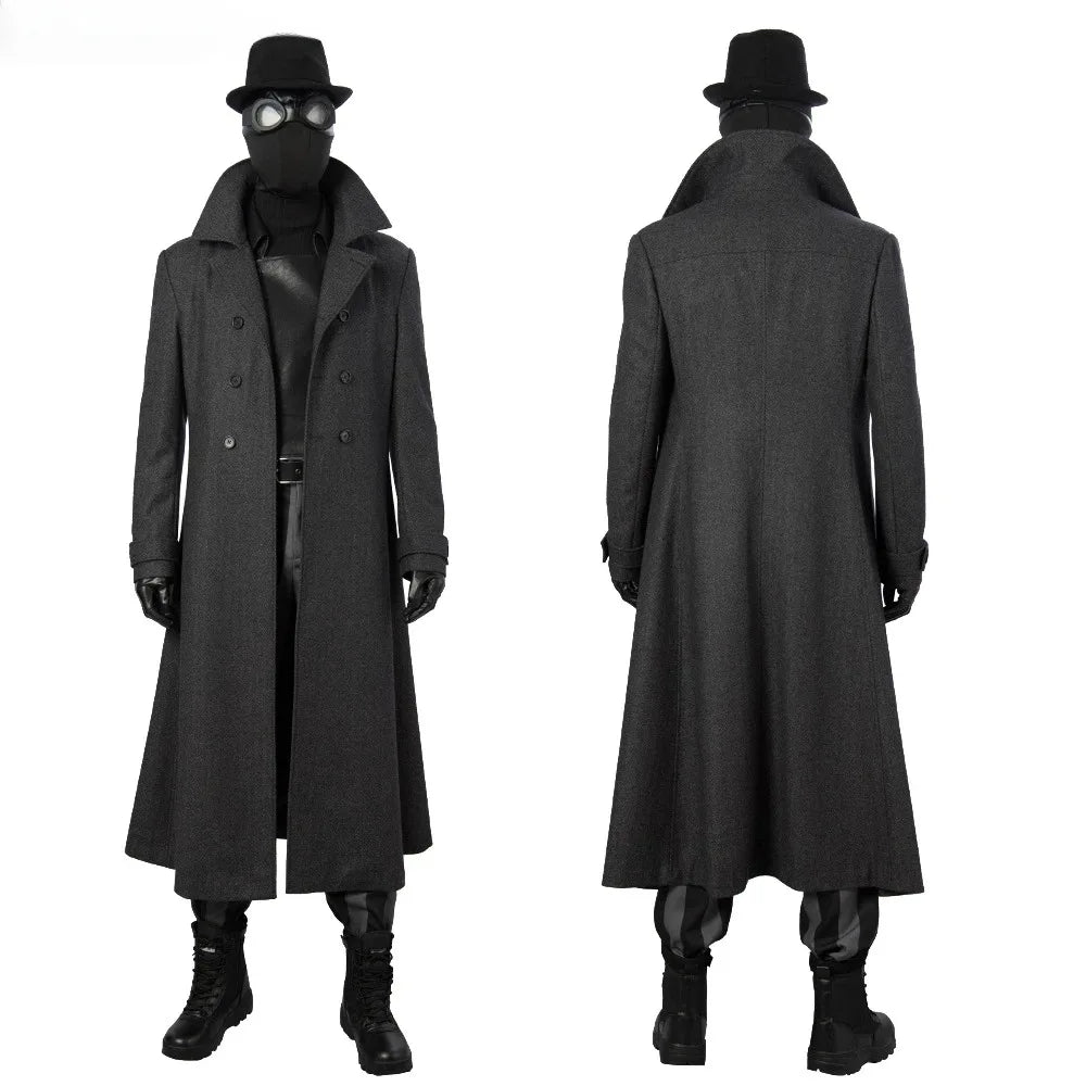 Black Man Noir Cosplay Costume Long Trench Coat Leather Vest Full Set and Individual Items Are Sold Superhero Halloween Costumes