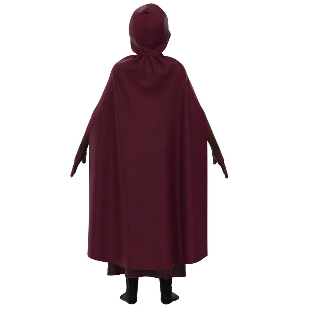 Scarlet Cosplay Witch Maximoff Wanda Vision Cosplay Costume Headwear Cloak and Pants Full Set Outfit Halloween