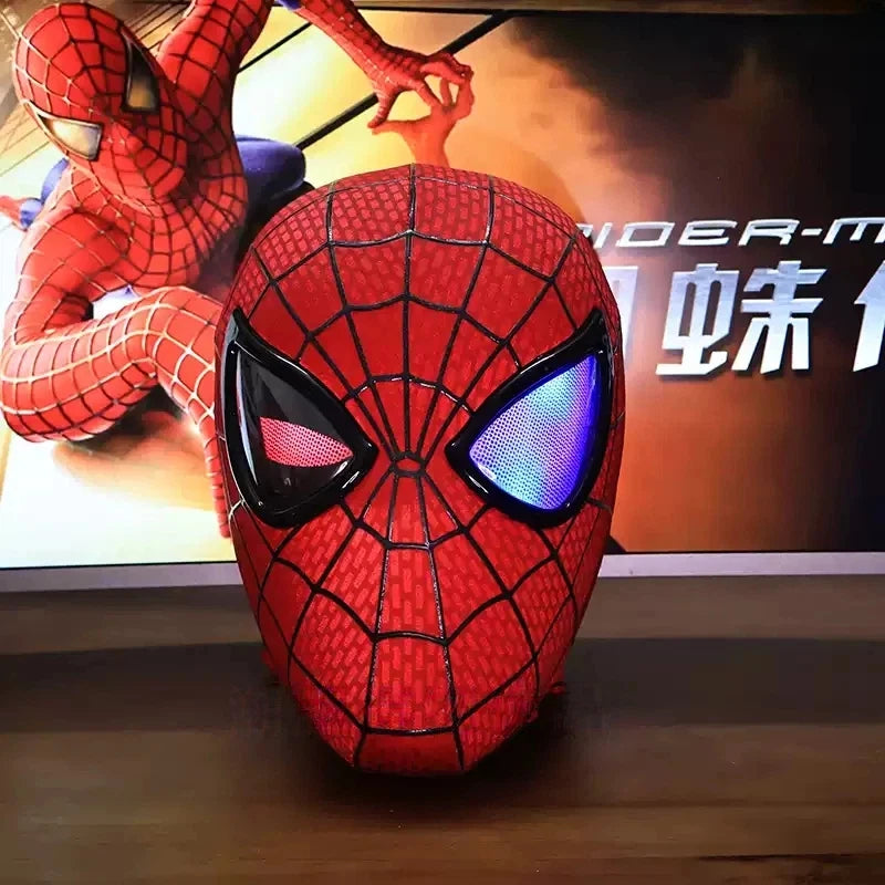 Spider-Man Headgear With Movable Eyes Cool Cosplay Accessory Manual Electric Amazing Mask Gift For Festivals Party Display