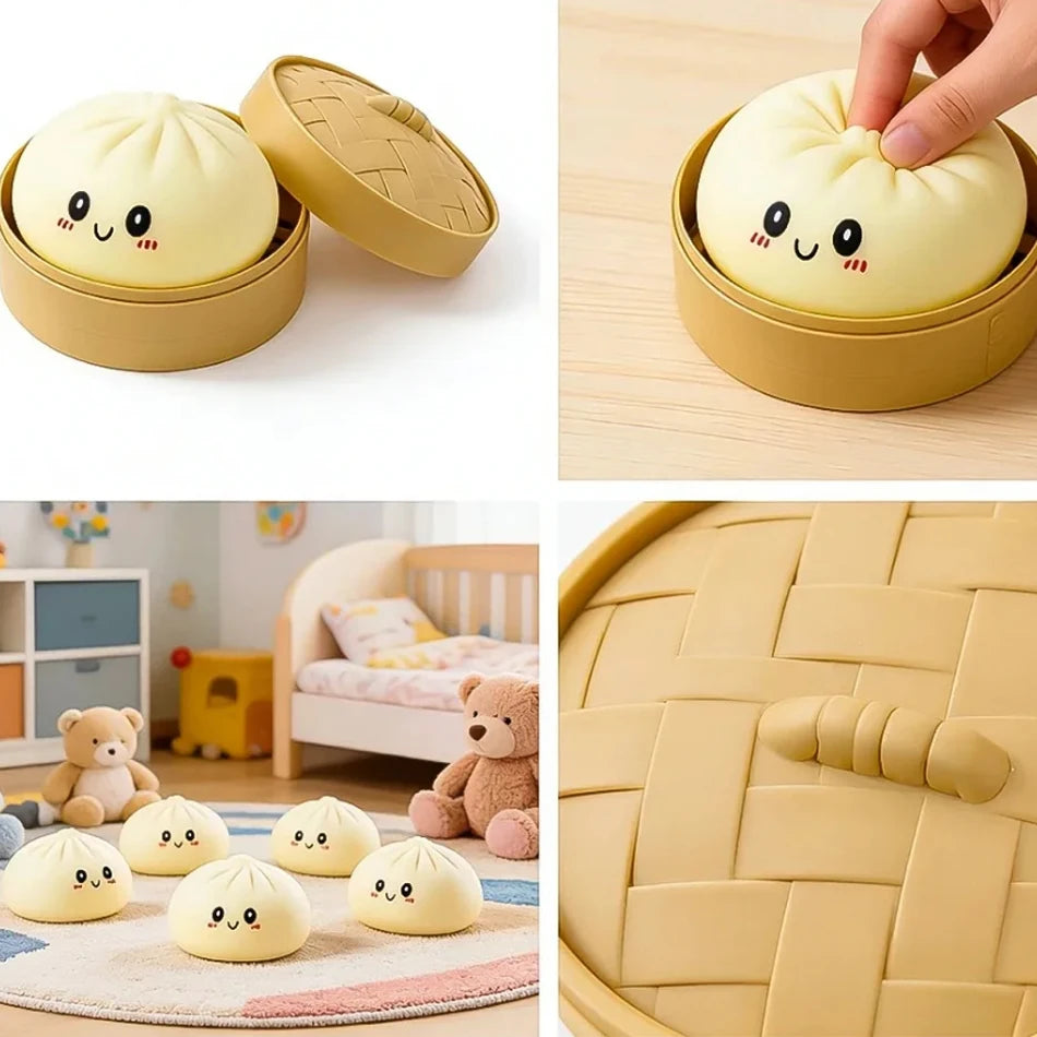1 or 4pcs random Box Colorful Simulated MINI* Steamed Bun Squishy Dumpling Squeeze Toy