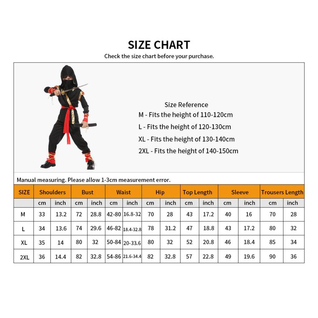 Limited Time Special Price Ninja Costume for Boys Cool and Handsome Role-Playing Activities Party Family Gatherings