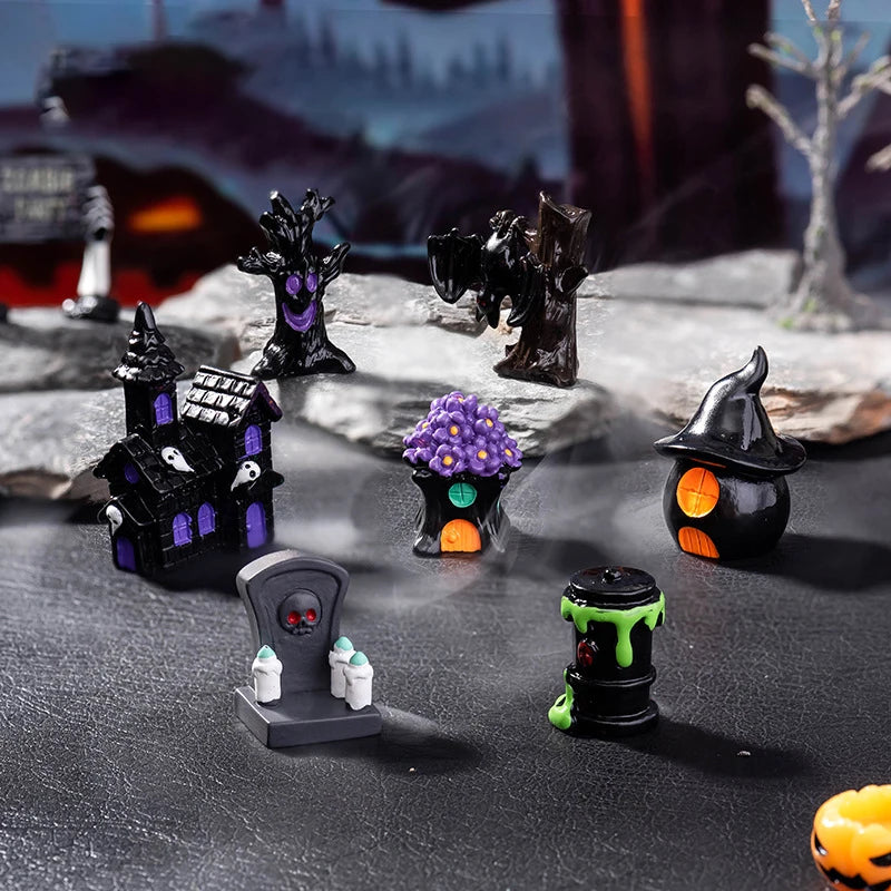 Micro Landscape Halloween Decoration Accessories Mummy Skull Rabbit Magic House Ghost Pumpkin Small Ornament Miniatures