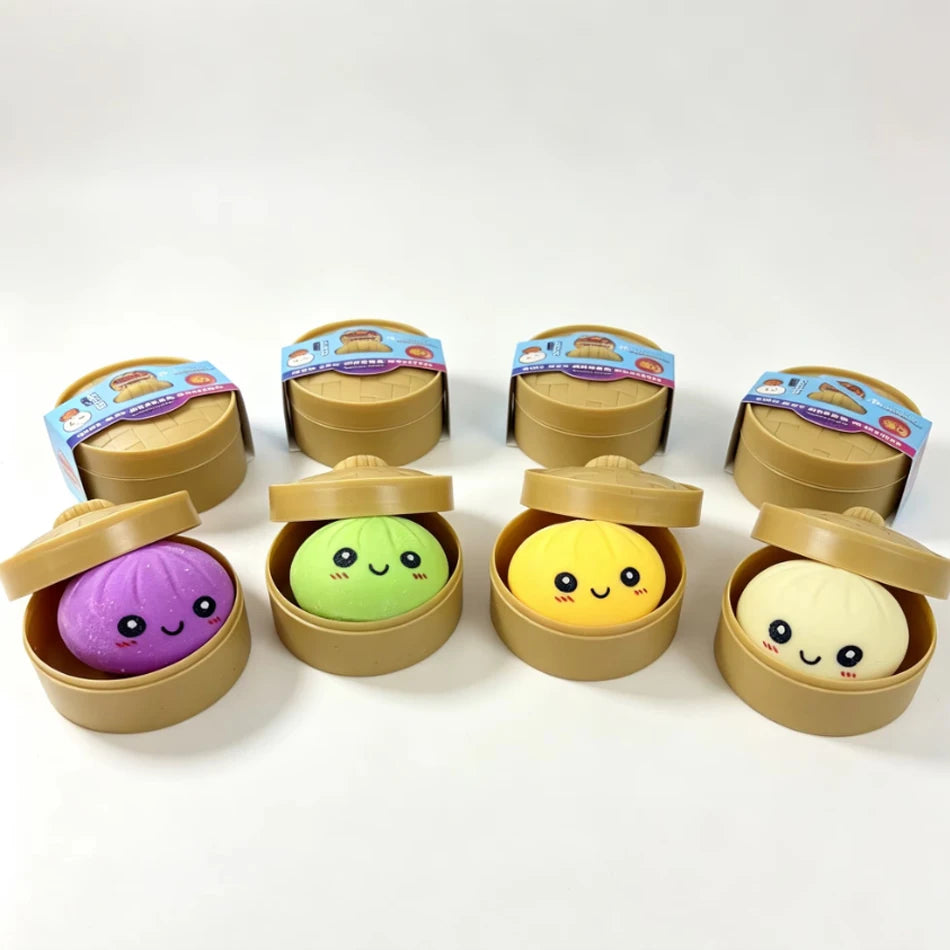 1 or 4pcs random Box Colorful Simulated MINI* Steamed Bun Squishy Dumpling Squeeze Toy