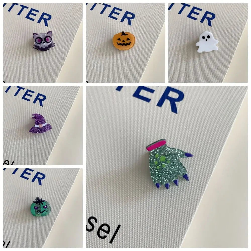 Fashion Creative Small Bat Pumpkin Shape Hairpin Halloween Festive Hair Clip Children Girl Four Seasons Party Headwear