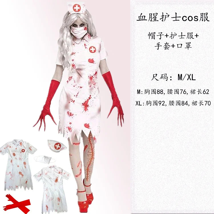Women Halloween Vampire couple uniform Purim Cosplay Costumes men Horror Ghost Dead Zombie Corpse Bride costume Dress adult