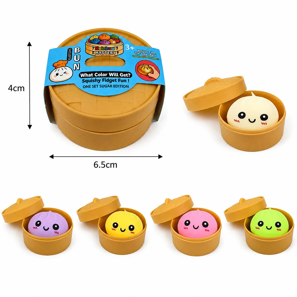 1 or 4pcs random Box Colorful Simulated MINI* Steamed Bun Squishy Dumpling Squeeze Toy