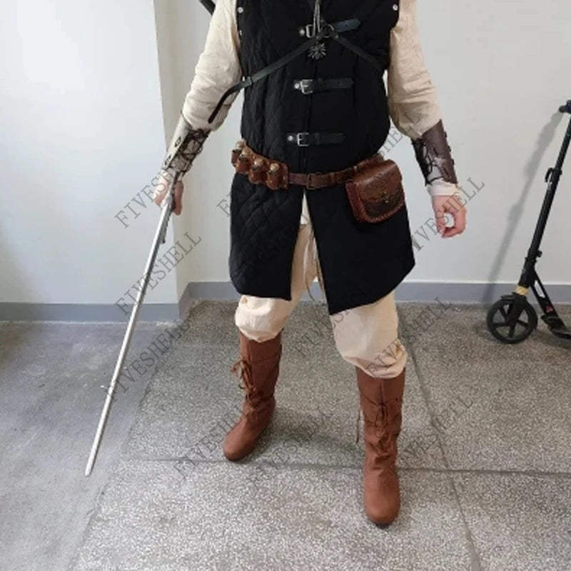 Medieval Vicking Costume Retro Men Knight Boots Larp Shoes PU Leather Nordic Warrior Cosplay Fancy Carnival Party Anime Shoes