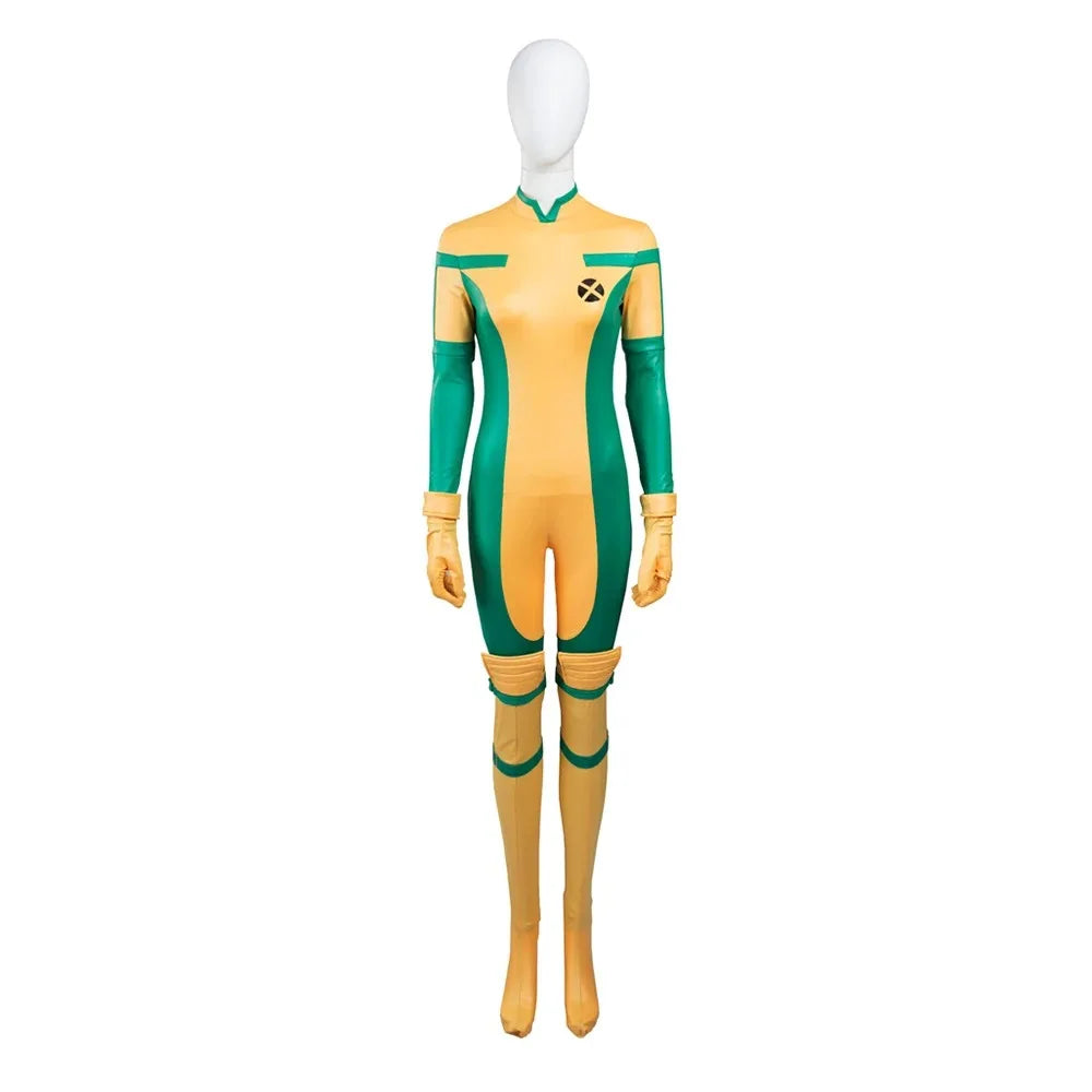 Woman Rogue Cosplay Costume Anna Bodysuit Leather Coat Outfit Full Set and Individual Items Are Sold Halloween Deguisement