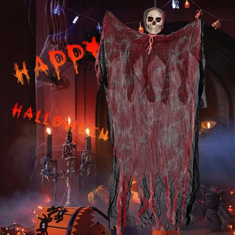 1pc 90CM Halloween Decor Skeleton Ghosts Hanging Decoration Decorations For Outdoor Indoor Party Bar Scary Props Graveyard Decor